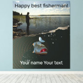 Gelukkig vissen canvas afdruk (Insitu (Houten vloer))