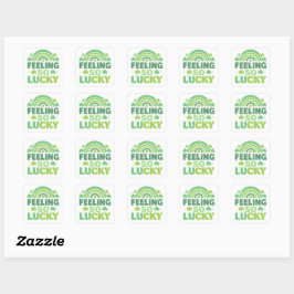 Gelukkig Voelen Groene Regenboog St. Patrick's Dag Vierkante Sticker