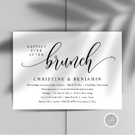 Gelukkig voor Altijd Brunch Elopement, Modern Scri Kaart