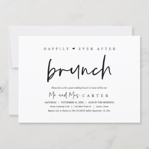 Gelukkig voor altijd brunch na-huwelijksfeest kaart