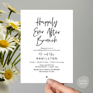 Gelukkig voor Altijd Brunch, Trouw Elopement Feest Kaart
