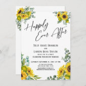 Gelukkig voor altijd Eucalyptus Zonnebloem Feestje Kaart (Voorkant / Achterkant)