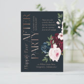 Gelukkig voor altijd Feest Bordeauxrood & Marine B Informatiekaartje (Staand voorkant)