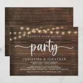 Gelukkig-voor-altijd-feest,  String Lights Elopeme Kaart (Voorkant / Achterkant)