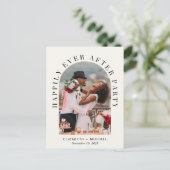 Gelukkig voor altijd feestboog foto bruiloft uitnodiging briefkaart (Staand voorkant)