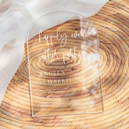 Gelukkig voor Altijd Feestboog Huwelijksreceptie Acryl Uitnodigingen