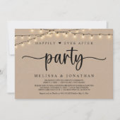 Gelukkig voor altijd-feestje,  String Lights Elope Kaart (Voorkant)