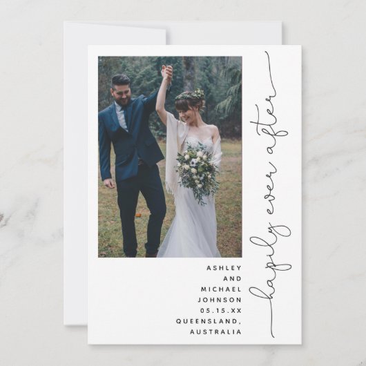 Gelukkig voor altijd Feestreceptie Alleen 2 foto's Kaart (Voorkant)