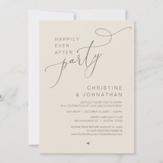 Gelukkig voor altijd Huwelijksfeest Eetkamer Danse Kaart (Voorkant)