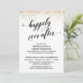 Gelukkig voor altijd Ontvangst Alleen Gouden Confe Kaart (Staand voorkant)