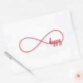 Gelukkig voor altijd ovale sticker (Envelop)