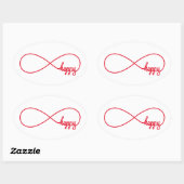 Gelukkig voor altijd ovale sticker (Vel)