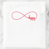 Gelukkig voor altijd ovale sticker (Tas)