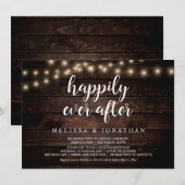 Gelukkig voor altijd, Rustieke snoer verlichting,  Kaart (Voorkant / Achterkant)