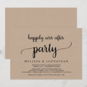 Gelukkig Voor Altijd, Rustieke Trouw Elopement Fee Kaart (Voorkant / Achterkant)