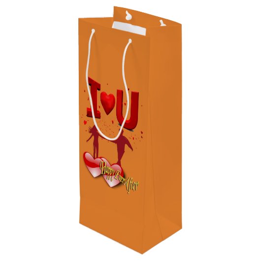 Gelukkig voor Altijd Wijn Cadeautas (Achterkant Gekanteld)