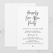 Gelukkig voor altijd, Zwarte lettertype, Elopement Kaart (Voorkant / Achterkant)