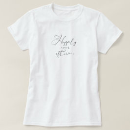 Gelukkig Voor Altijd Zwarte Typografie Bruid Trouw T-shirt