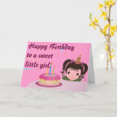 Gelukkig voor een lief klein meisje. kaart (Gele Bloem)