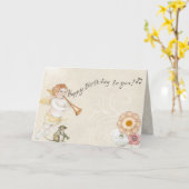 Gelukkig voor je. Angel met muiskaart Kaart (Gele Bloem)