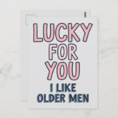 Gelukkig Voor Jou Hou Ik Van Oudere Mannen Grappig Briefkaart (Voorkant / Achterkant)