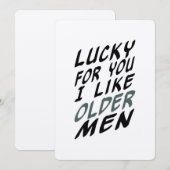 gelukkig voor jou Ik hou van oudere mannen verjaar Feestdagenkaart (Voorkant / Achterkant)