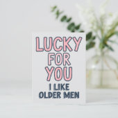 Gelukkig Voor Jou Vind Ik Oudere Mannen Grappige V Briefkaart (Staand voorkant)