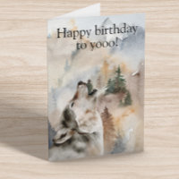 Gelukkig voor jullie Wolf Howling Waterverf