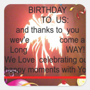 Gelukkig voor ons vierkante sticker