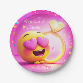 Gelukkig voorstel papieren bordje