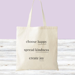 Gelukkig, vriendelijkheid, vreugde - dagelijkse af tote bag
