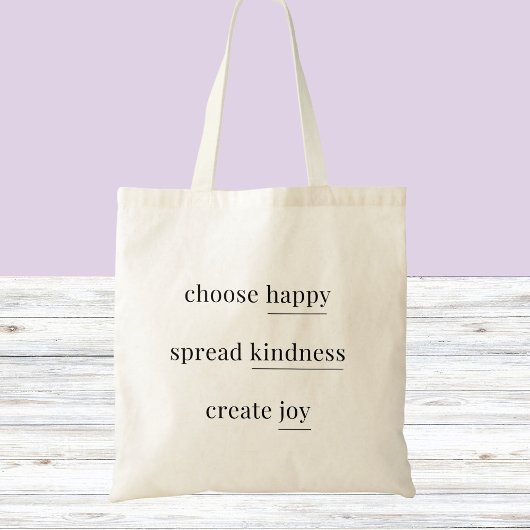 Gelukkig, vriendelijkheid, vreugde - dagelijkse af tote bag