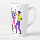 Gelukkig vrienden dansfeest viering latte mok (Rechts)