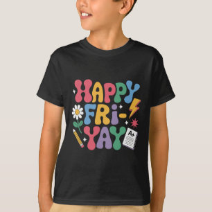 Gelukkig Vrij-yay Grappige Leraar Leven Weekend Pu T-shirt