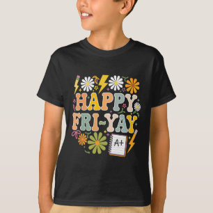 Gelukkig Vrij-yay Grappige Leraar Leven Weekend Pu T-shirt