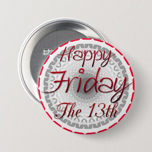 Gelukkig vrijdag de 13de Button van de Superstitio (Voorkant /achterkant)