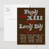 Gelukkig vrijdag het 13de donkere Briefkaart (Voorkant / Achterkant)