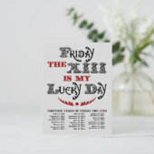 Gelukkig vrijdag het 13de lichte Briefkaart (Staand voorkant)