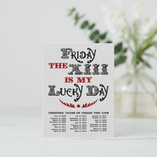 Gelukkig vrijdag het 13de lichte Briefkaart (Staand voorkant)