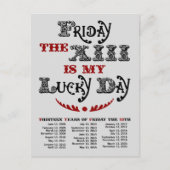 Gelukkig vrijdag het 13de lichte Briefkaart (Voorkant)