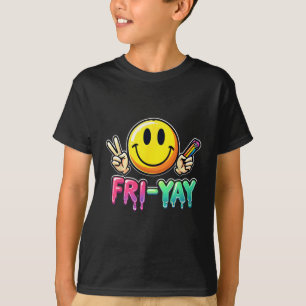 Gelukkig vrijdag weekend leraar student terug naar t-shirt