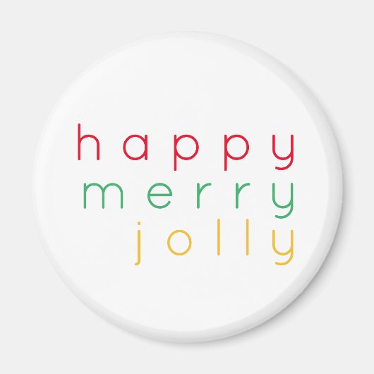 GELUKKIG VROLIJK JOLLY Ronde Magneet (Voorkant)