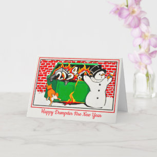 Gelukkig Vuilcontainerbrand Nieuwjaar Kaart