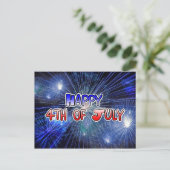 Gelukkig vuurwerk van 4 juli briefkaart (Staand voorkant)