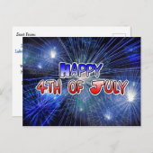 Gelukkig vuurwerk van 4 juli briefkaart (Voorkant / Achterkant)