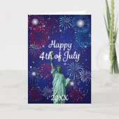 Gelukkig vuurwerk van 4 juli kaart (Voorkant)