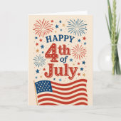 Gelukkig vuurwerk van 4 juli kaart (Voorkant)