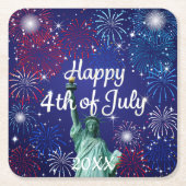 Gelukkig vuurwerk van 4 juli kartonnen onderzetters (Voorkant)