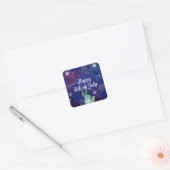 Gelukkig vuurwerk van 4 juli vierkante sticker (Envelop)