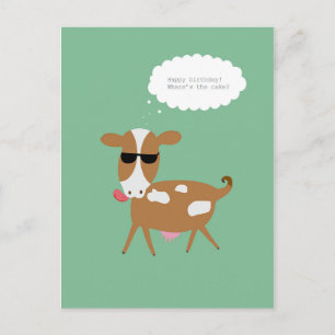 GELUKKIG, WAAR IS DE CAKE?  BRIEFKAART